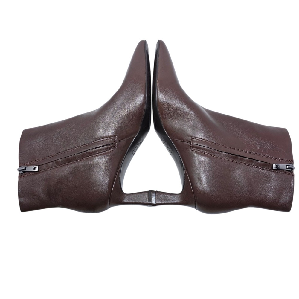 Naturalizer Bootie Brown Leather Ankle Boots Pointed Toe Kitten Heel 8.5M $190 - Picture 8 of 11